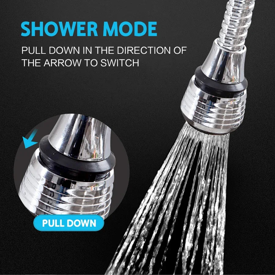 Kitchen Stainless Steel Faucet Sprinkler Water-saving Device Lengthening Rotating Splash Proof Sprinkler Spray Extender Bubbler