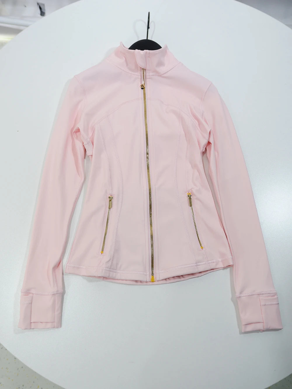 Gold zipper jacket and yoga pants set, sportswear, quick-dry and breathable, slimming and lightweight, tight-fitting