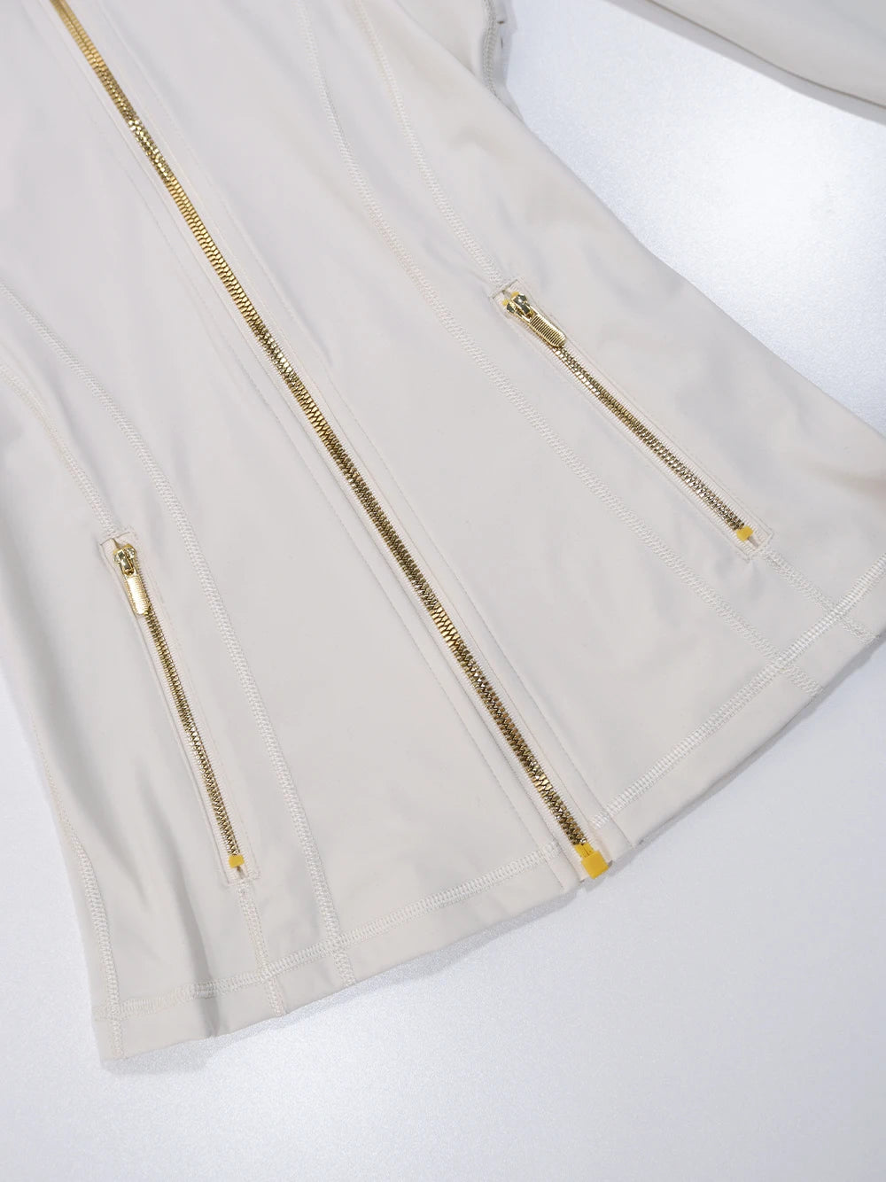 Gold zipper jacket and yoga pants set, sportswear, quick-dry and breathable, slimming and lightweight, tight-fitting