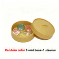 5Pcs Mini Dumplings with Steamer Bun Squeezable Toys Set Soft Stress Relief Crystal Squishy Fidget Sensory Toy Party Favors Gift