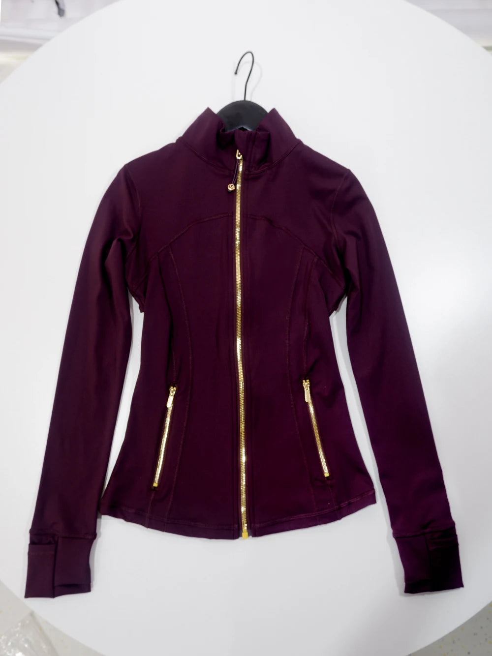 Gold zipper jacket and yoga pants set, sportswear, quick-dry and breathable, slimming and lightweight, tight-fitting
