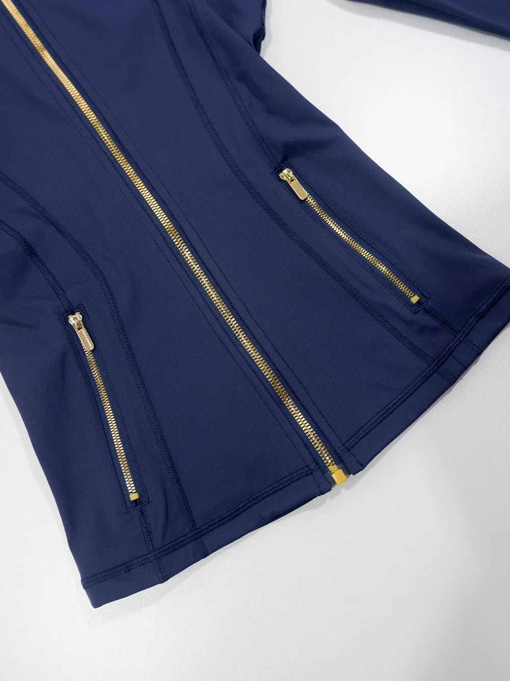Gold zipper jacket and yoga pants set, sportswear, quick-dry and breathable, slimming and lightweight, tight-fitting