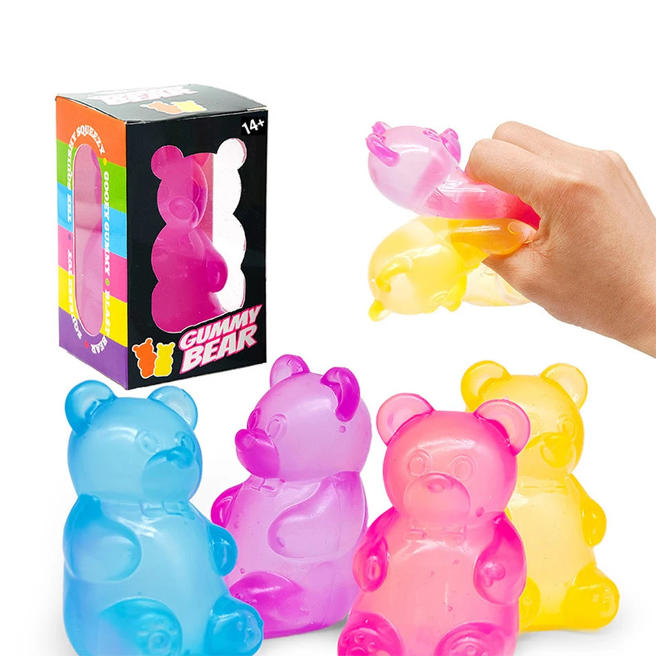 Cute Bear Nee Doh Maltose Squeeze Toy Dough Colorful Sensory Toy Creative New Item Desk Decoration Stress Relief Doll S
