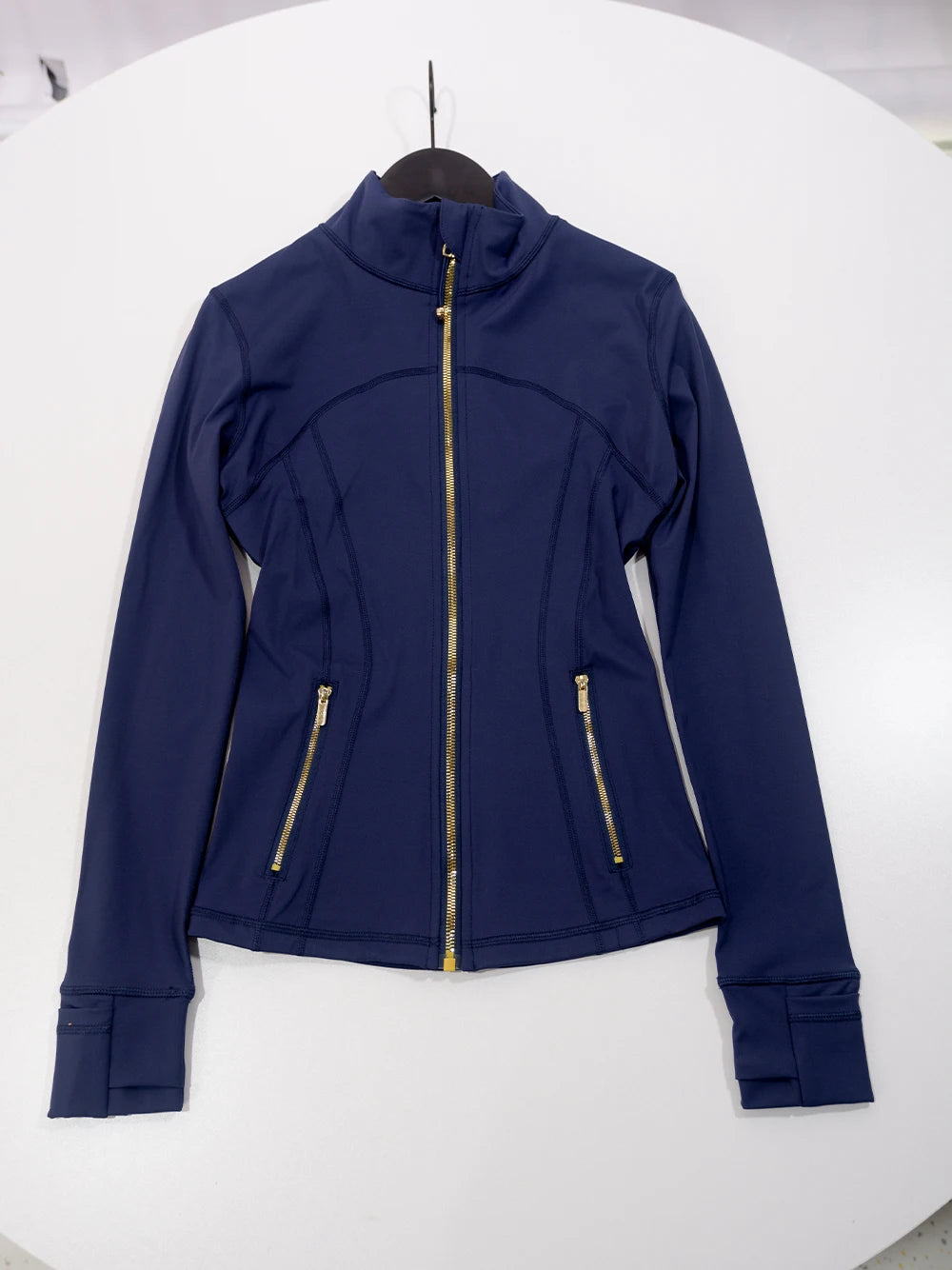 Gold zipper jacket and yoga pants set, sportswear, quick-dry and breathable, slimming and lightweight, tight-fitting